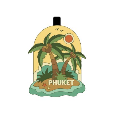 Phuket PVC Tag Bag Coconut Tree