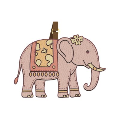 Phuket Flat leather PU Tag Bag Elephant