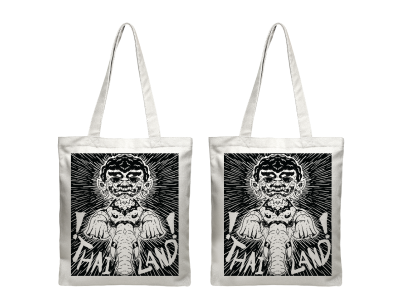 TH tote calico giant&elephant line art