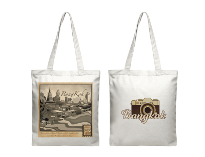 BK tote calico golden buddha &riverfront, cityscape view