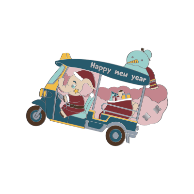TH mag happy new year & tuk tuk elephant