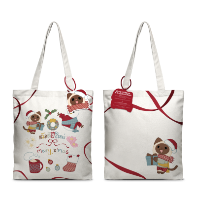 TH tote calico happy new year & thai siamese cat