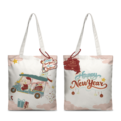 TH tote calico happy new year & tuk tuk elephant