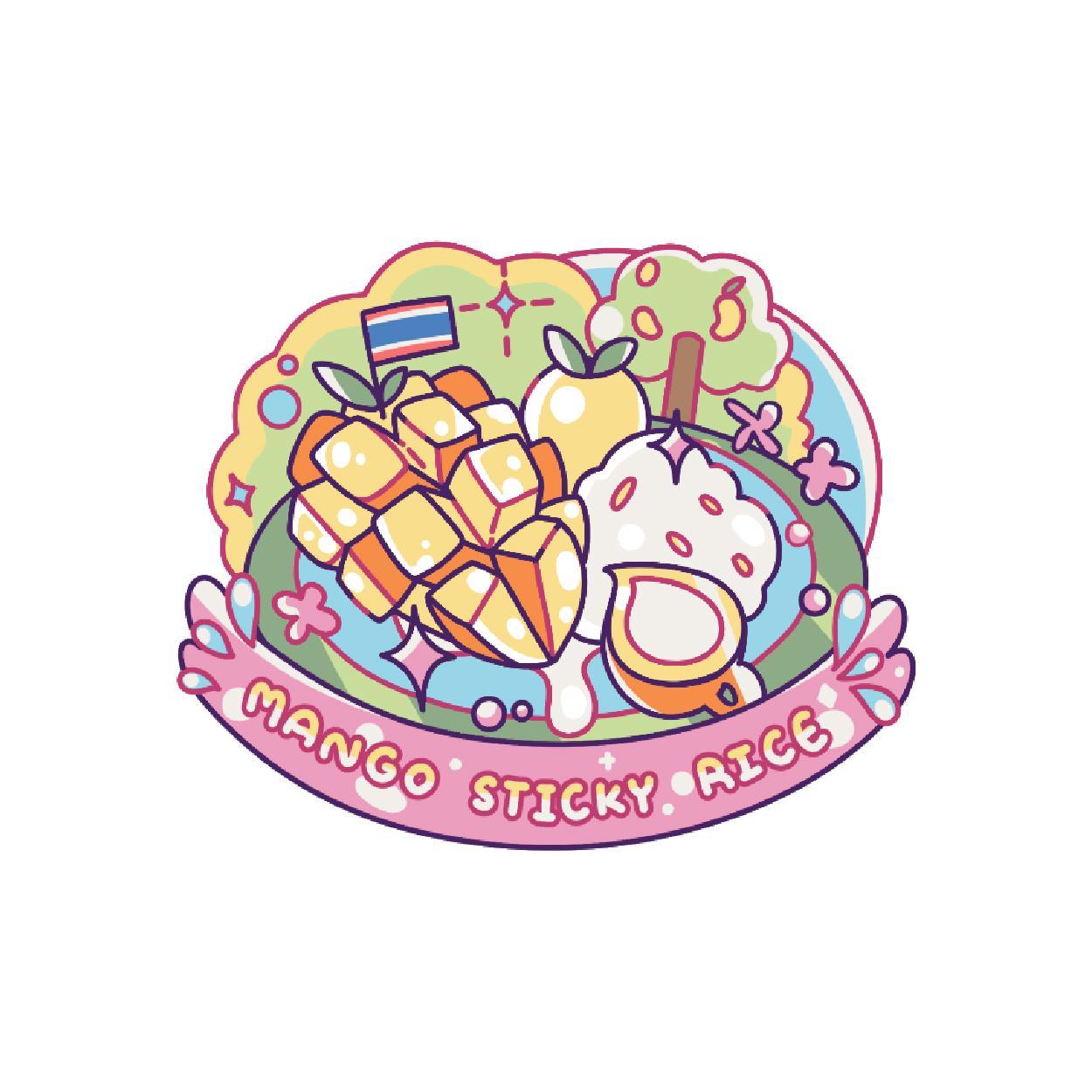 [210] Wood Magnet Mango Sticky Rice