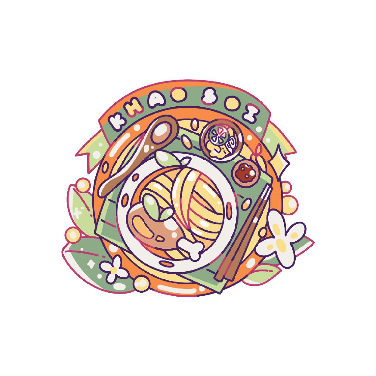 [214] Wood Magnet Khao Soi