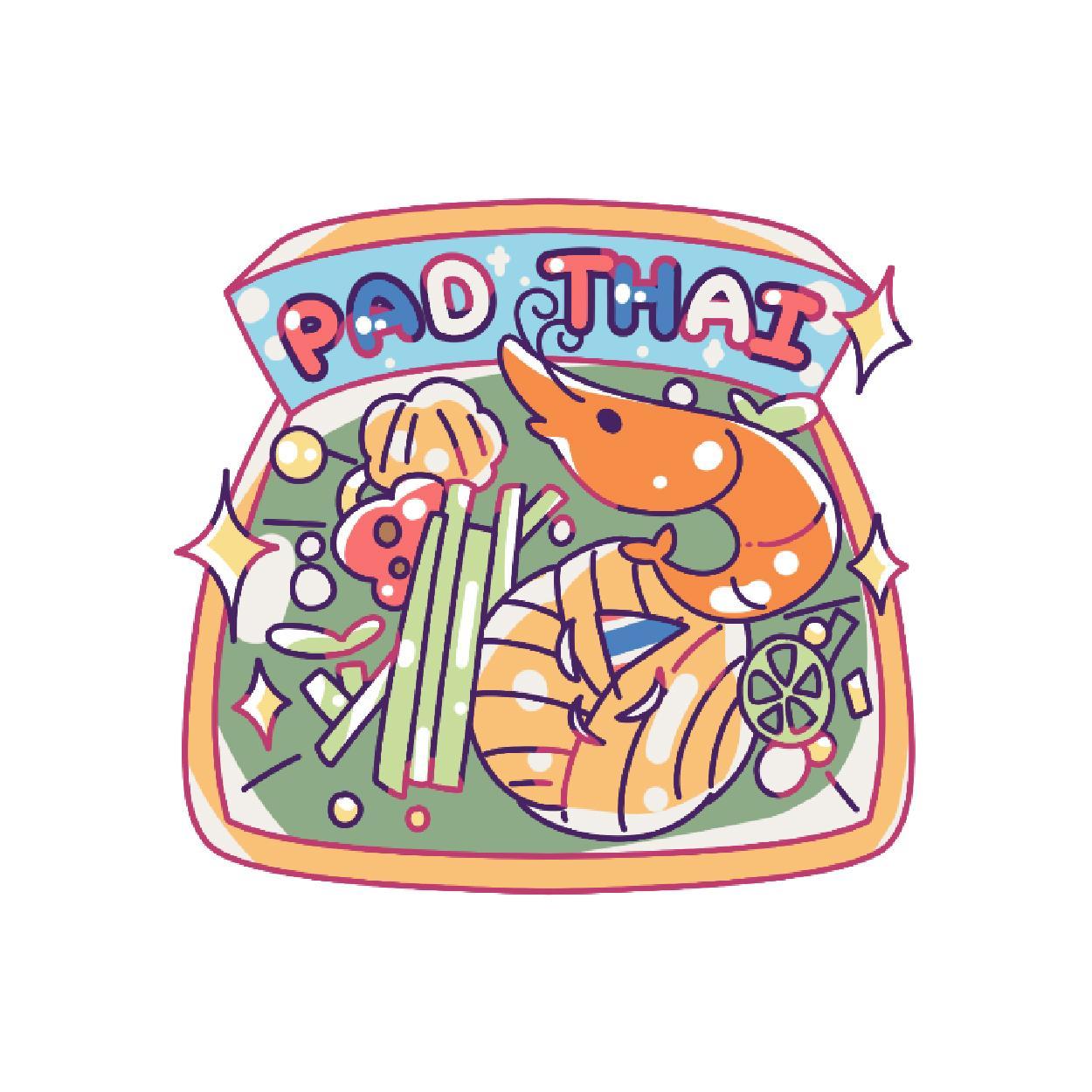 [215] Wood Magnet Pad Thai
