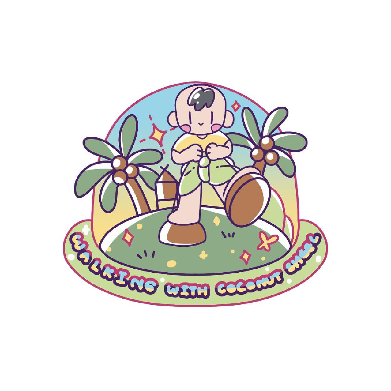 [222] Wood Magnet Coconut Shell