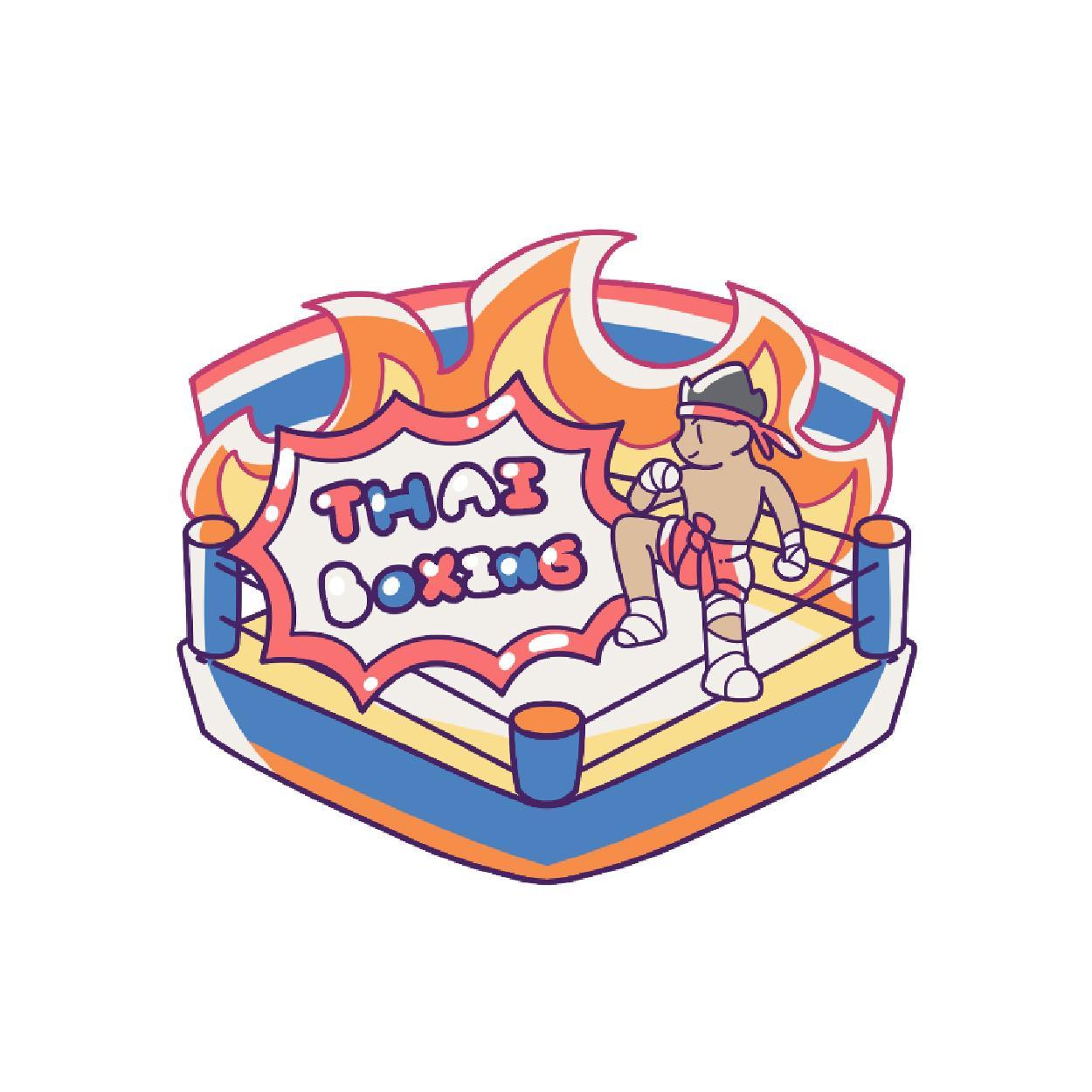 [224] Wood Magnet Thai Boxing