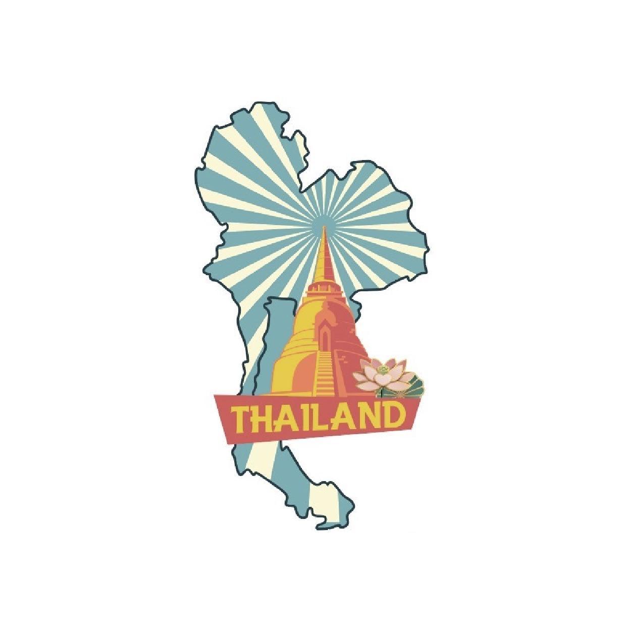 [226] Wood Magnet Thailand Map Jedi