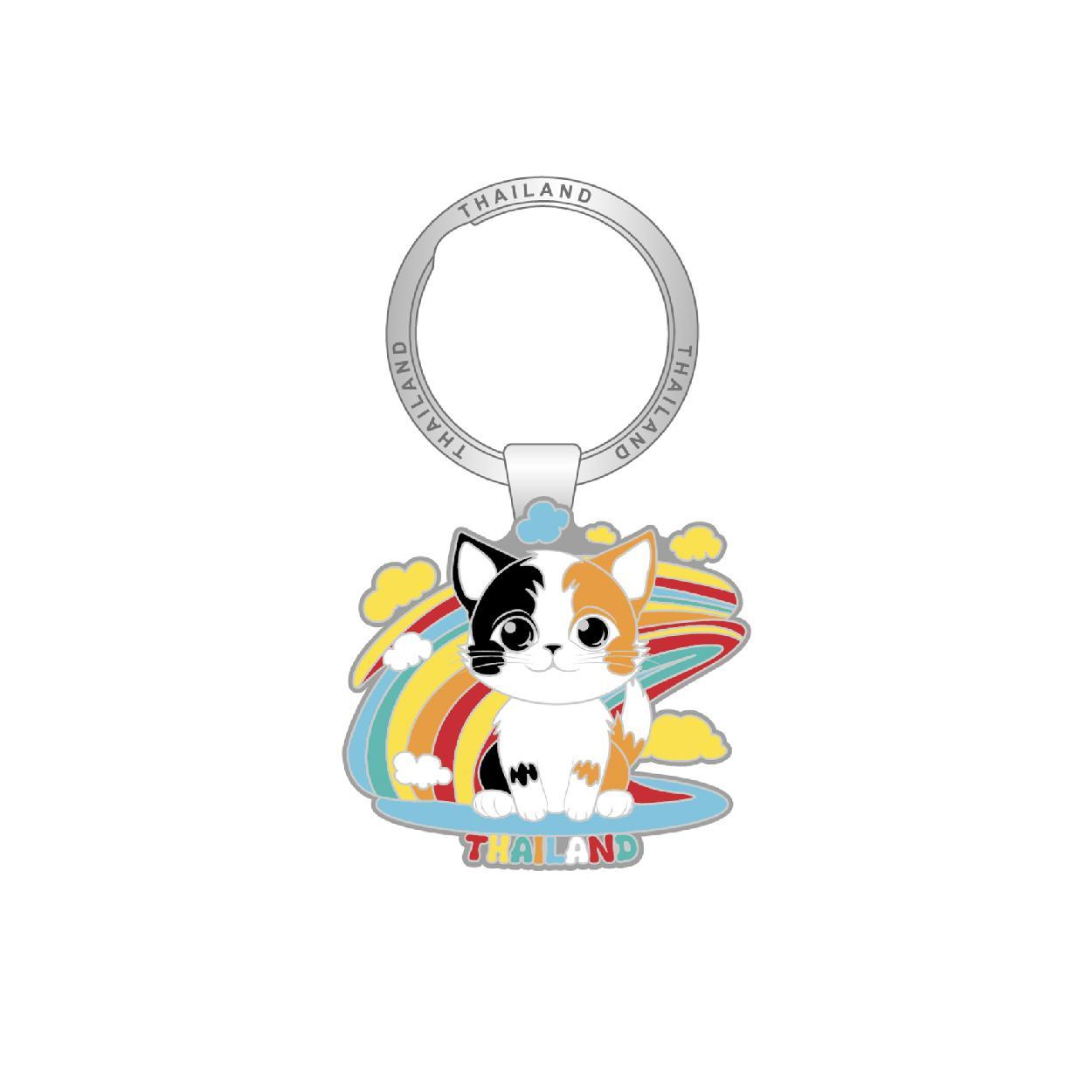 [279] Solid50 Keychain Cat on the Rainbow