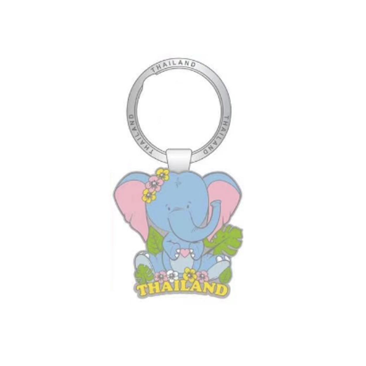 [282] Solid50 Keychain Elephant with Flower